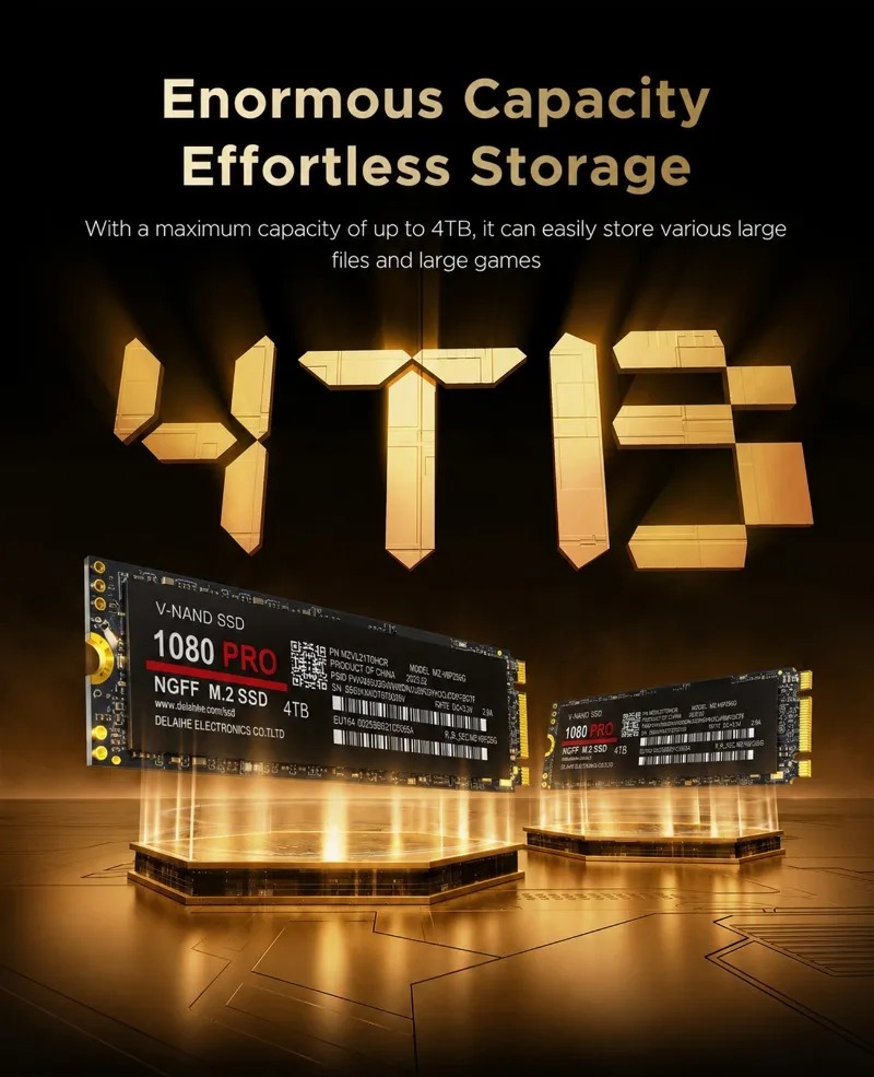 100% Asli 1080PRO PCIe 4.0 NVM - M.2 Nvme 4Tb Pcie 4.0 Ssd ulasan dan harga